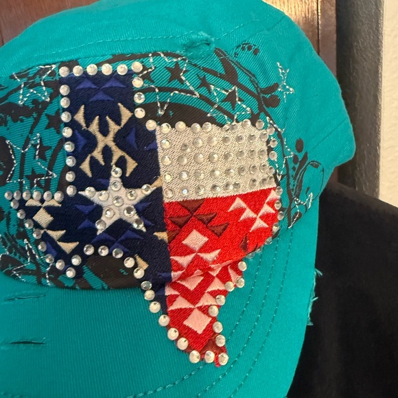 KBETHOS Teal Cap with Rhinestone Star - Picture 2 of 7